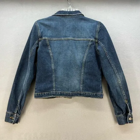 Karen Kane Denim Jean Jacket Women's Size M Blue Long Sleeve Casual Normcore - Picture 7 of 11